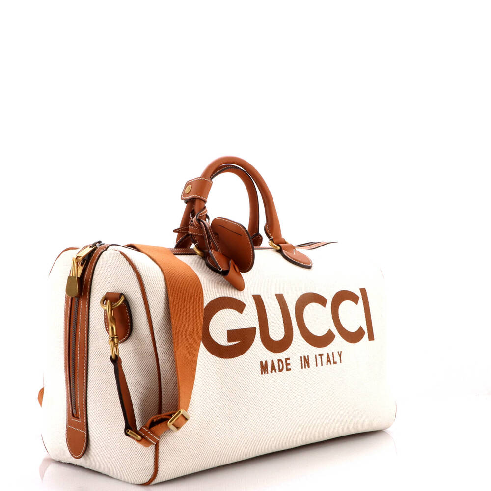 Gucci Large Logo Convertible Duffle Bag Printed Canvas - Picture 2 of 7